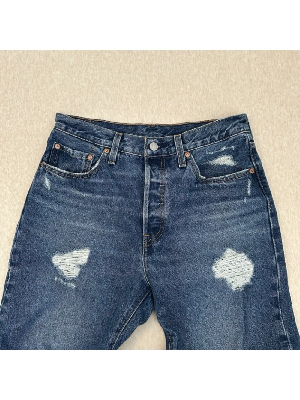Levi’s 501 Jeans Women’s Size 28X32 Blue High Rise Button Fly Classic 12501-0421 - Picture 3 of 13